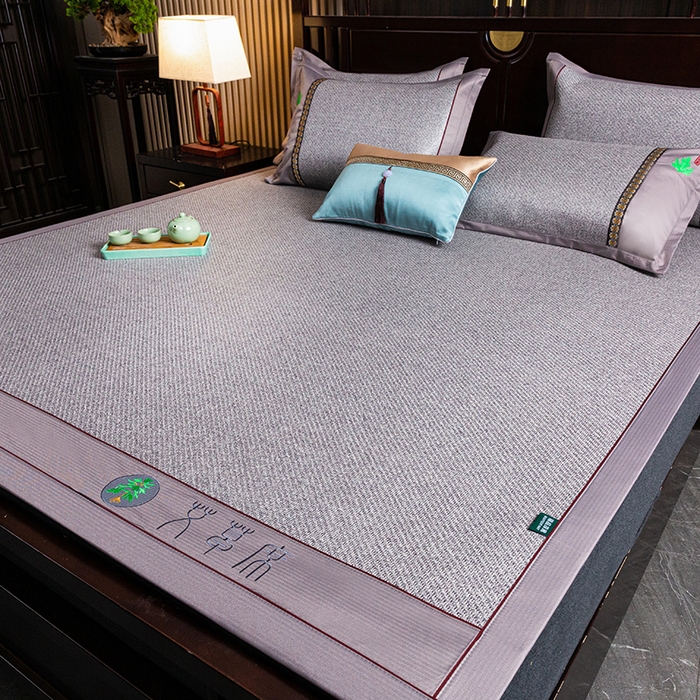 91家纺网 家纺一手货源 找家纺 简一 2026新款艾草古藤席平铺款凉席 （平铺）艾草席-灰色