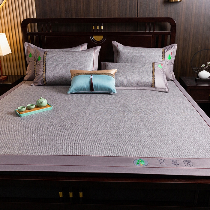 91家纺网 家纺一手货源 找家纺 简一 2026新款艾草古藤席平铺款凉席 （平铺）艾草席-灰色