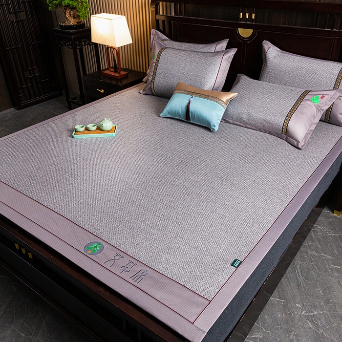 91家纺网 家纺一手货源 找家纺 简一 2026新款艾草古藤席平铺款凉席 （平铺）艾草席-灰色