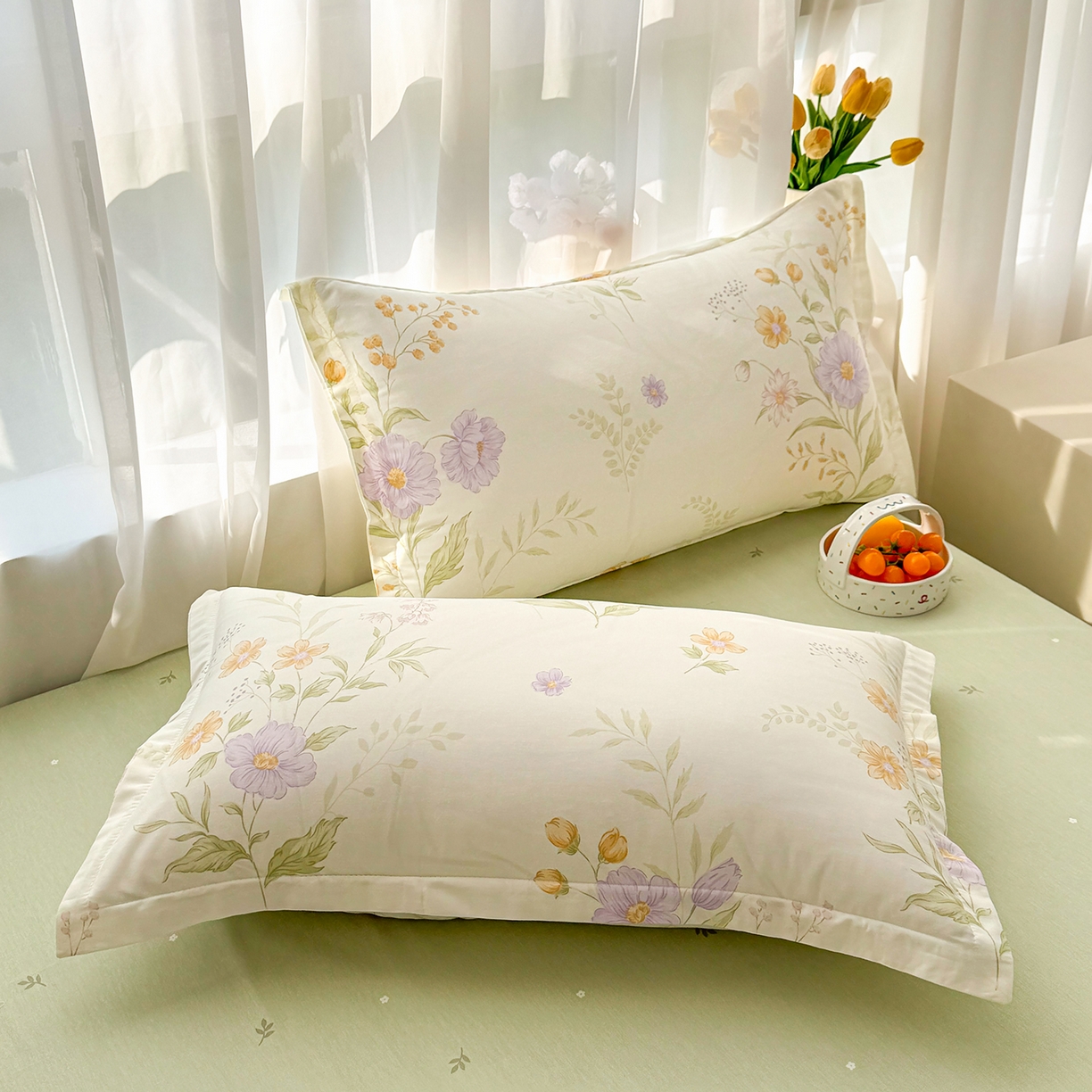 91家纺网 家纺一手货源 找家纺 瑶瑶家居 2026新款A类里外全棉夏凉被四件套-风格二 暮云花卉