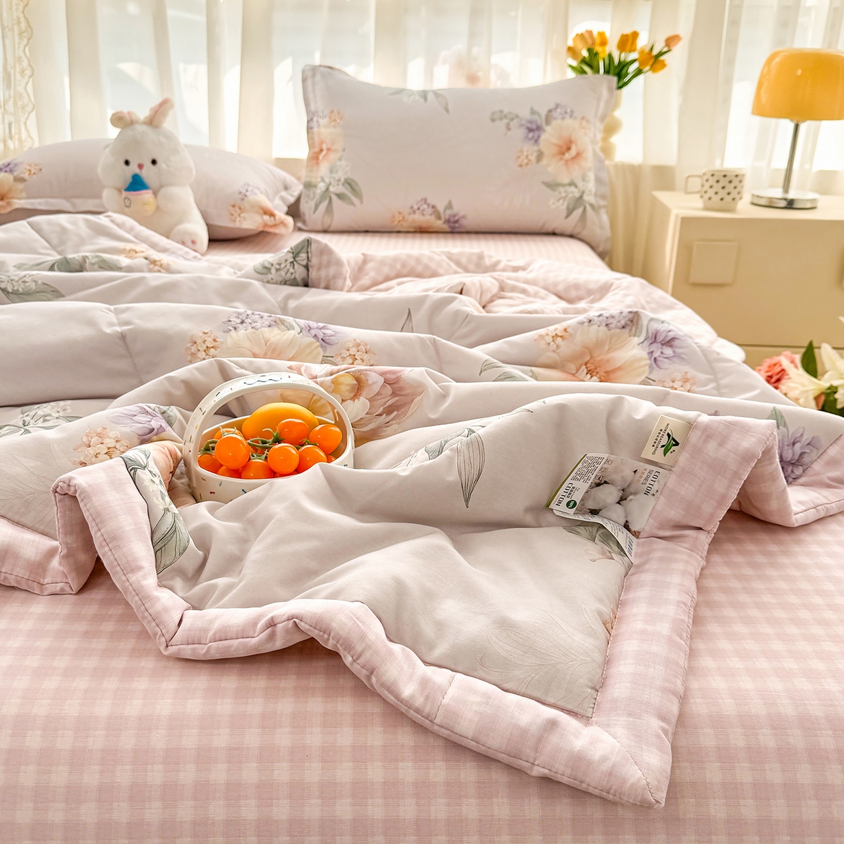 91家纺网 家纺一手货源 找家纺 瑶瑶家居 2026新款A类里外全棉夏凉被四件套-风格二 晚风