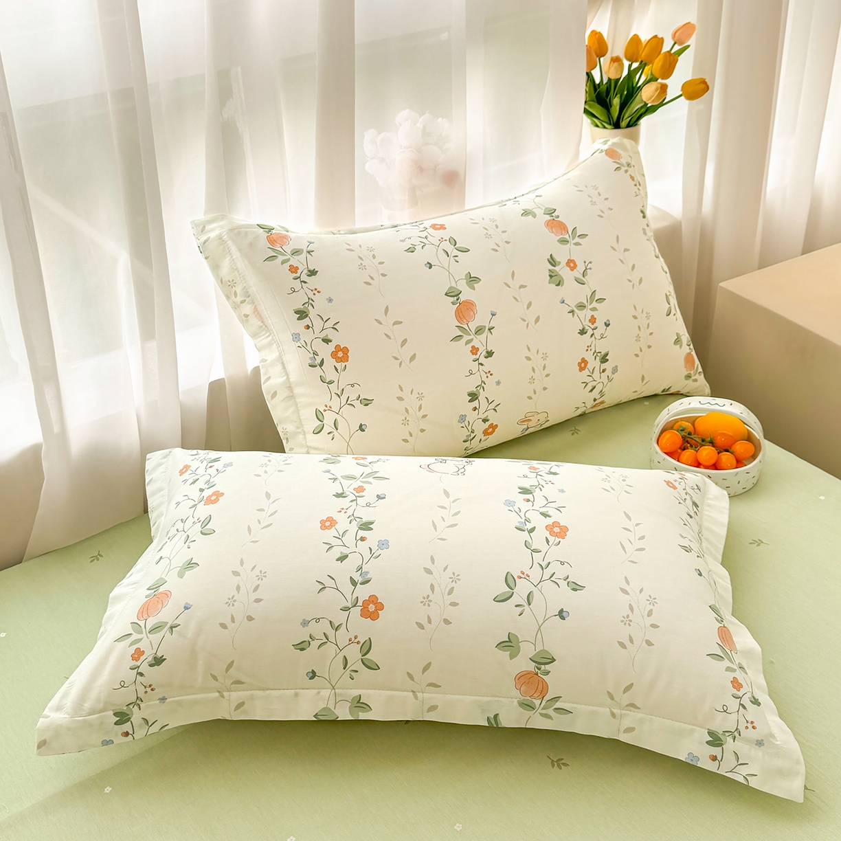 91家纺网 家纺一手货源 找家纺 瑶瑶家居 2026新款A类里外全棉夏凉被四件套-风格二 一片情