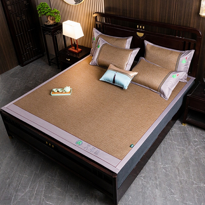 91家纺网 家纺一手货源 找家纺 简一 2026新款艾草古藤席平铺款凉席 （平铺）艾草席-卡其