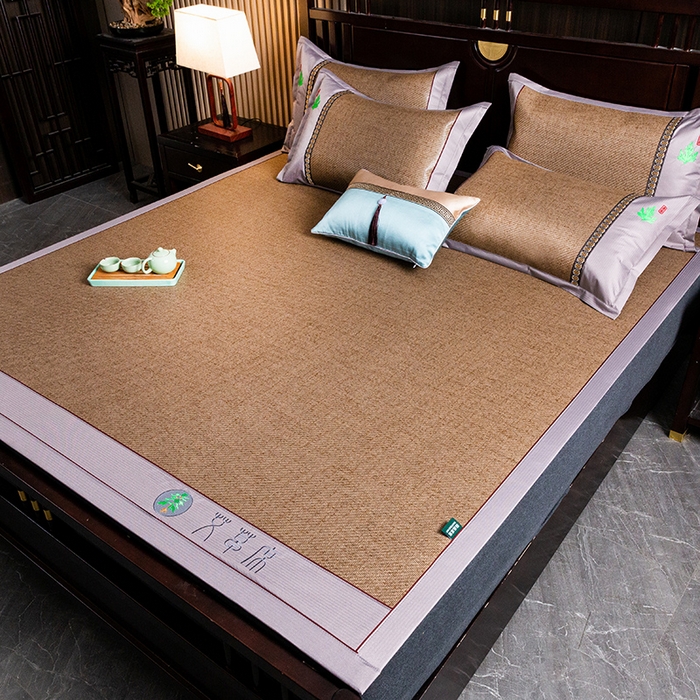 91家纺网 家纺一手货源 找家纺 简一 2026新款艾草古藤席平铺款凉席 （平铺）艾草席-卡其