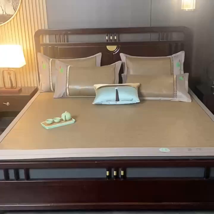 91家纺网 家纺一手货源 找家纺 简一 2026新款艾草古藤席平铺款凉席 （平铺）艾草席-卡其