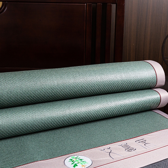 91家纺网 家纺一手货源 找家纺 简一 2026新款艾草古藤席平铺款凉席 （平铺）艾草席-墨绿