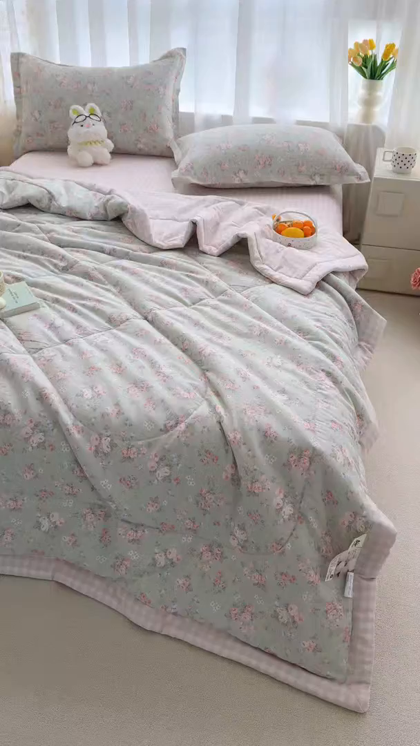 91家纺网 家纺一手货源 找家纺 瑶瑶家居 2026新款A类里外全棉夏凉被四件套-风格二 千野