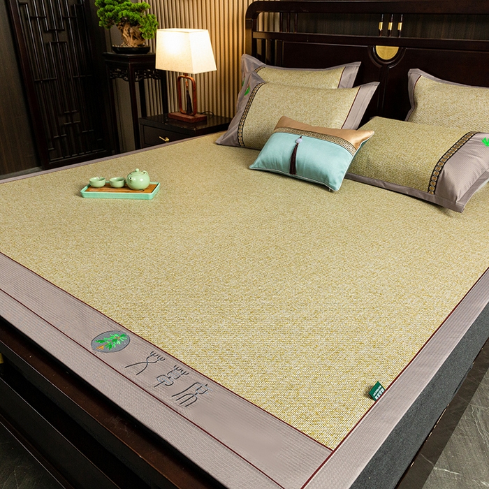 91家纺网 家纺一手货源 找家纺 简一 2026新款艾草古藤席平铺款凉席 （平铺）艾草席-亚麻