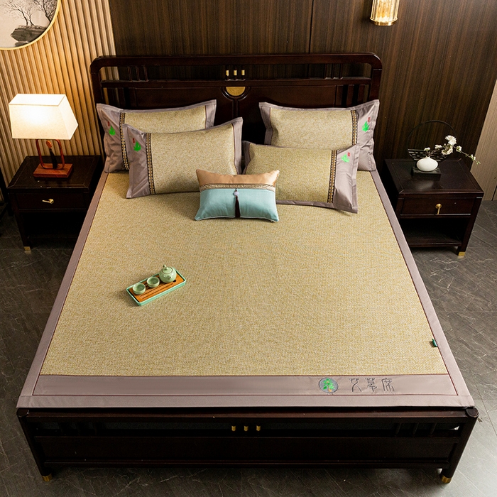 91家纺网 家纺一手货源 找家纺 简一 2026新款艾草古藤席平铺款凉席 （平铺）艾草席-亚麻