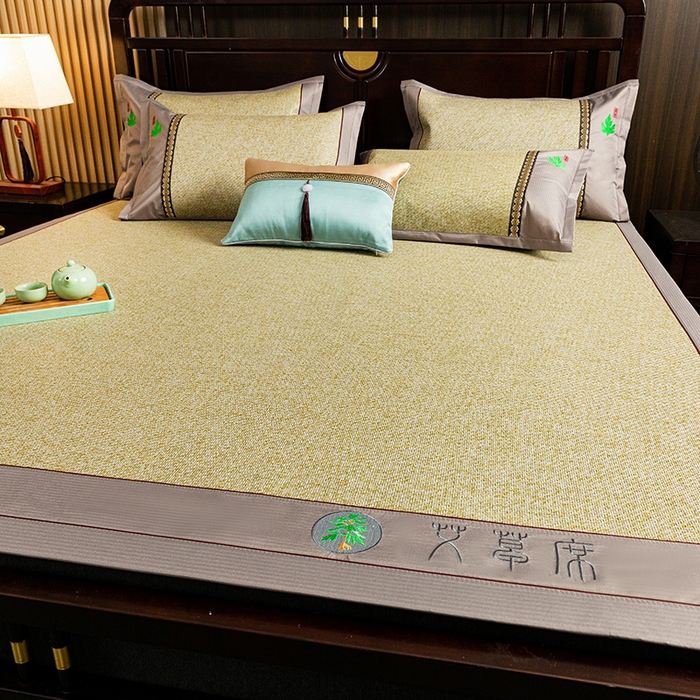 91家纺网 家纺一手货源 找家纺 简一 2026新款艾草古藤席平铺款凉席 （平铺）艾草席-亚麻