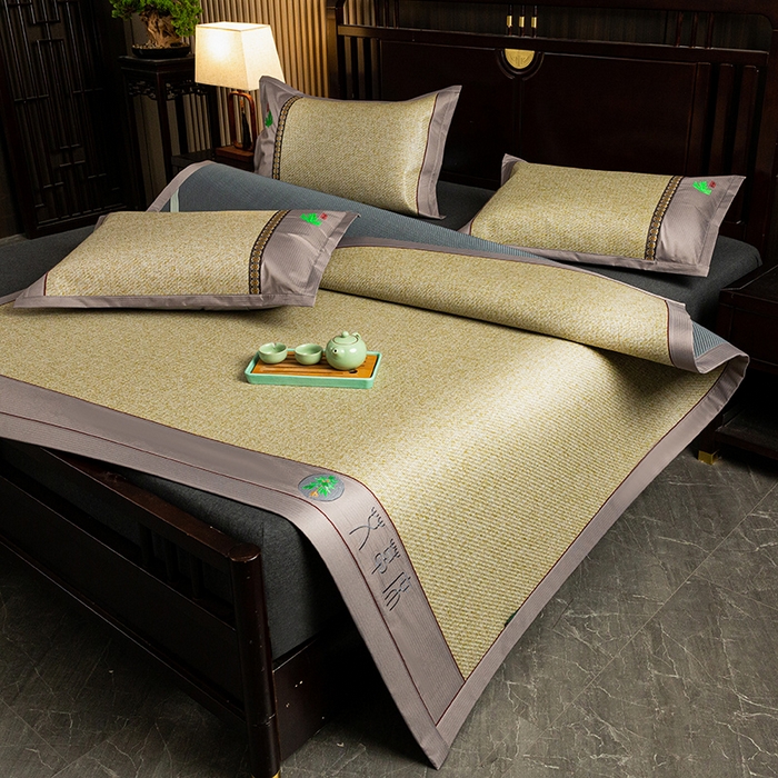 91家纺网 家纺一手货源 找家纺 简一 2026新款艾草古藤席平铺款凉席 （平铺）艾草席-亚麻