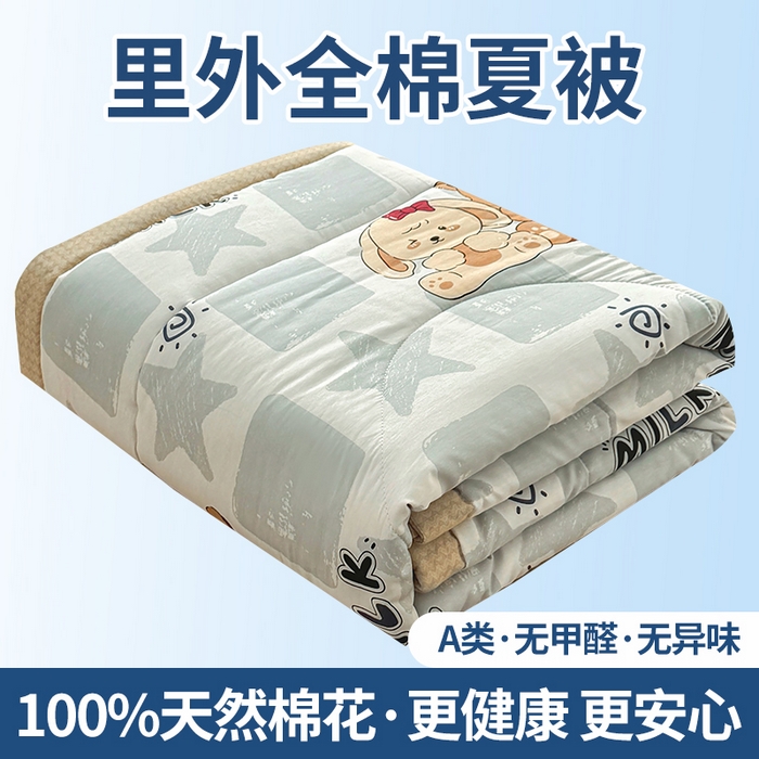 91家纺网 家纺一手货源 找家纺 （总）瑶瑶家居 2026新款A类里外全棉夏凉被四件套-风格三