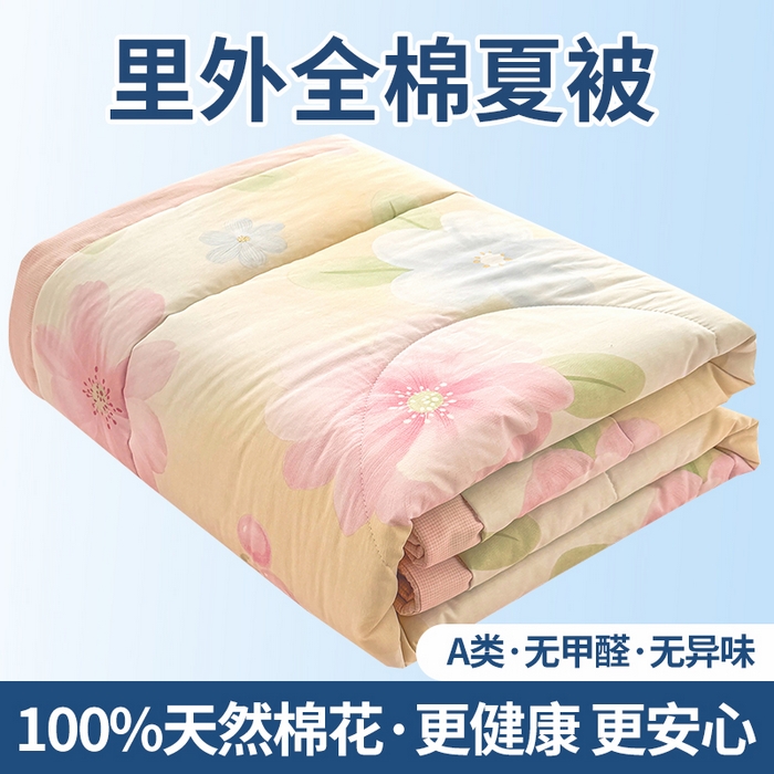 91家纺网 家纺一手货源 找家纺 （总）瑶瑶家居 2026新款A类里外全棉夏凉被四件套-风格三