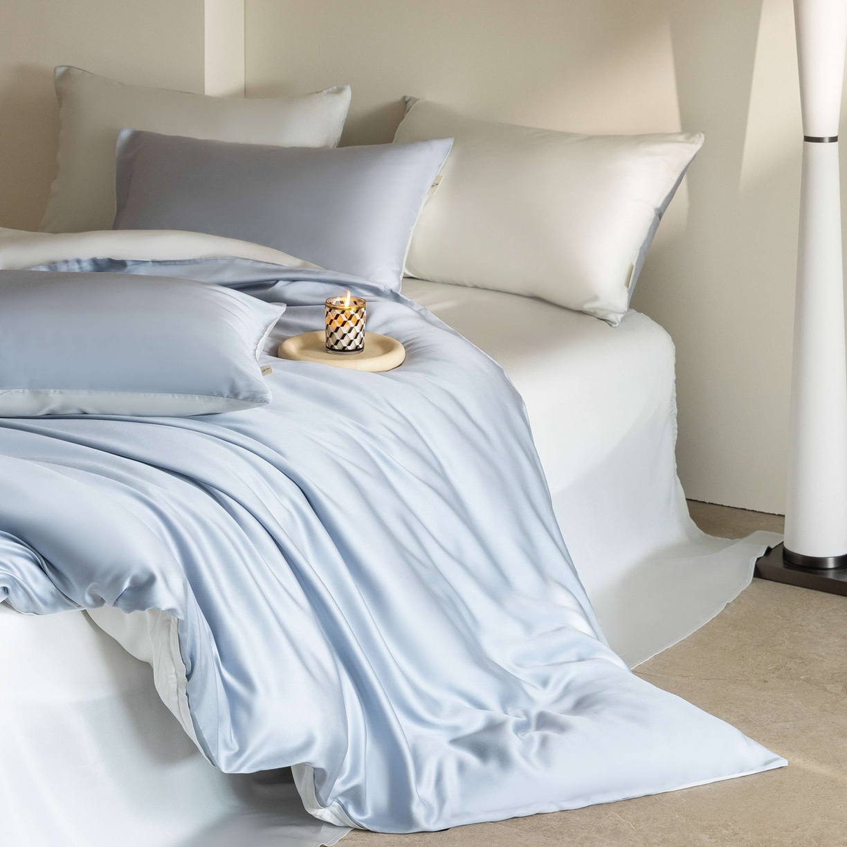 91家纺网 家纺一手货源 找家纺 佳汐蓝家纺 2026新款60s莱赛尔天丝四件套丝颜悦色系列 灵境兰