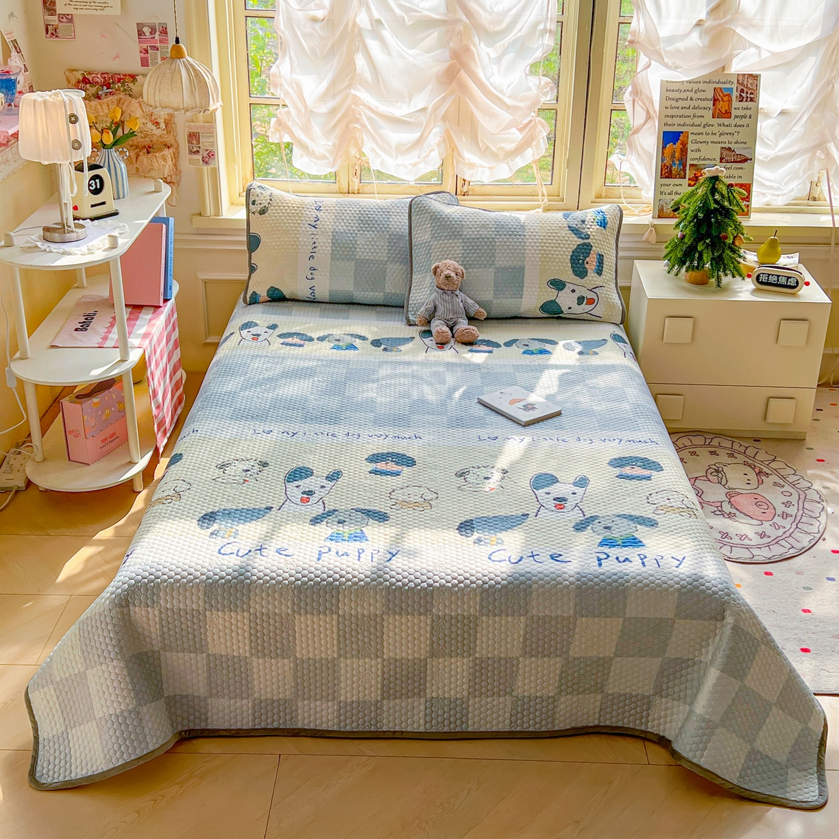 91家纺网 家纺一手货源 找家纺 （总）丫丫家纺 2026新款金豆豆床盖A类针织棉印花大版卡通床盖三四件套