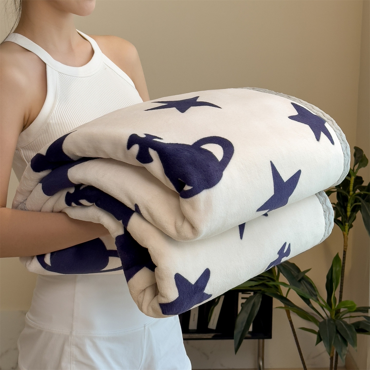 91家纺网 家纺一手货源 找家纺 （总）布凡家居 2026新款中古无印风230克牛奶绒复合毛毯毯子