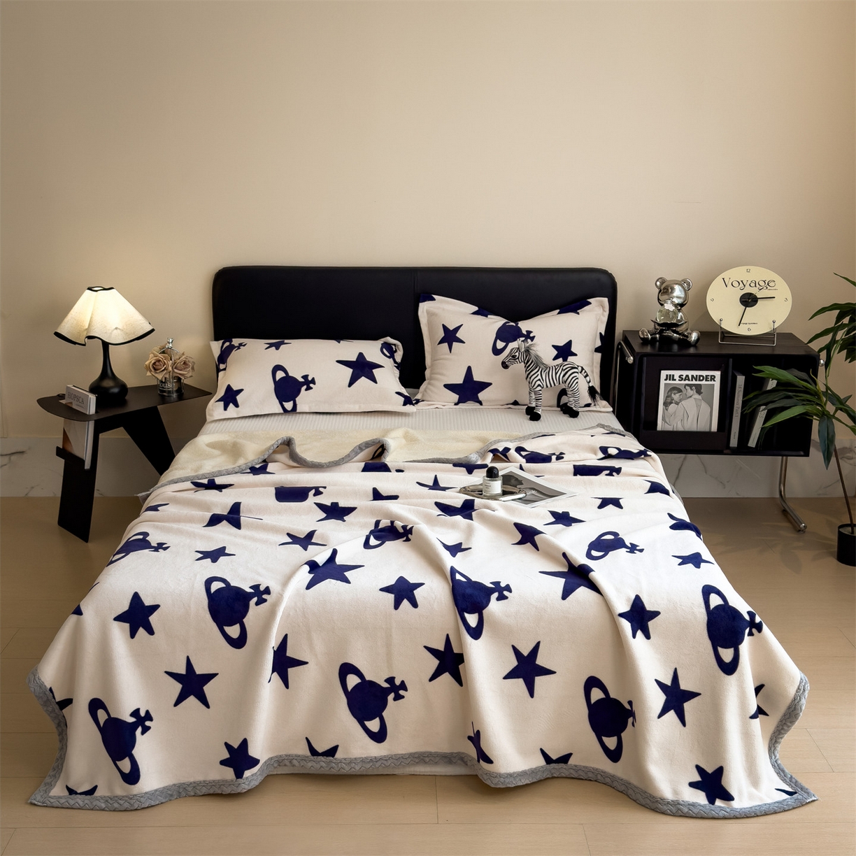 91家纺网 家纺一手货源 找家纺 （总）布凡家居 2026新款中古无印风230克牛奶绒复合毛毯毯子