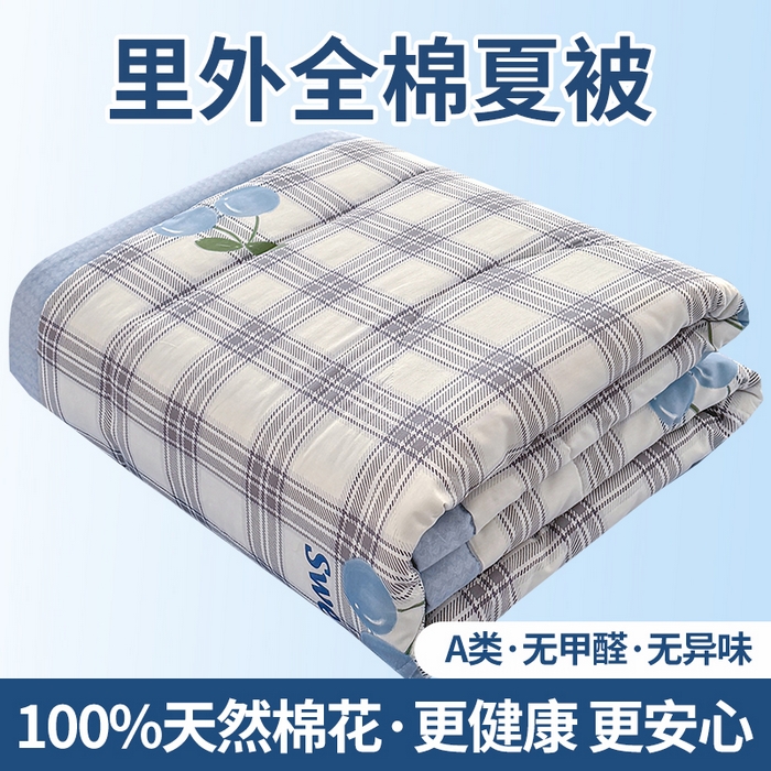 瑶瑶家居 2026新款A类里外全棉夏凉被四件套-风格三 花趣格