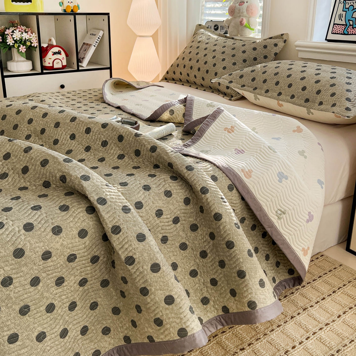 91家纺网 家纺一手货源 找家纺 （总）梦精灵家纺 2026新款纯棉床盖单件全棉绗缝夹棉床单 四季通用榻榻米防滑学生宿舍单人被套枕套