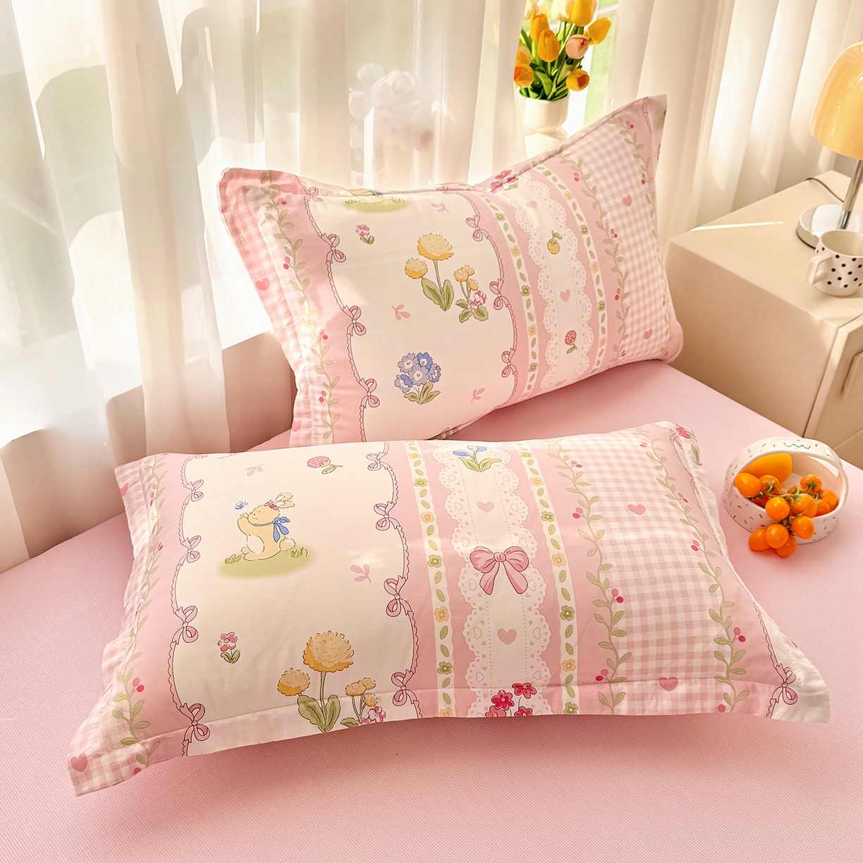 91家纺网 家纺一手货源 找家纺 瑶瑶家居 2026新款A类里外全棉夏凉被四件套-风格三 小花絮