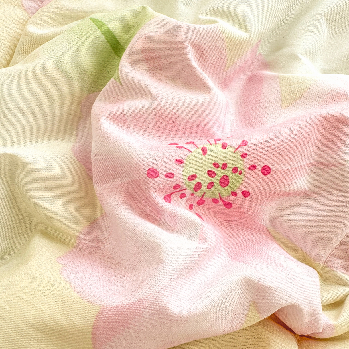 91家纺网 家纺一手货源 找家纺 瑶瑶家居 2026新款A类里外全棉夏凉被四件套-风格三 花开半夏