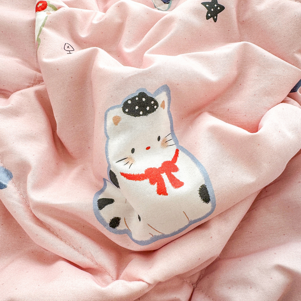 91家纺网 家纺一手货源 找家纺 瑶瑶家居 2026新款A类里外全棉夏凉被四件套-风格三 萌星