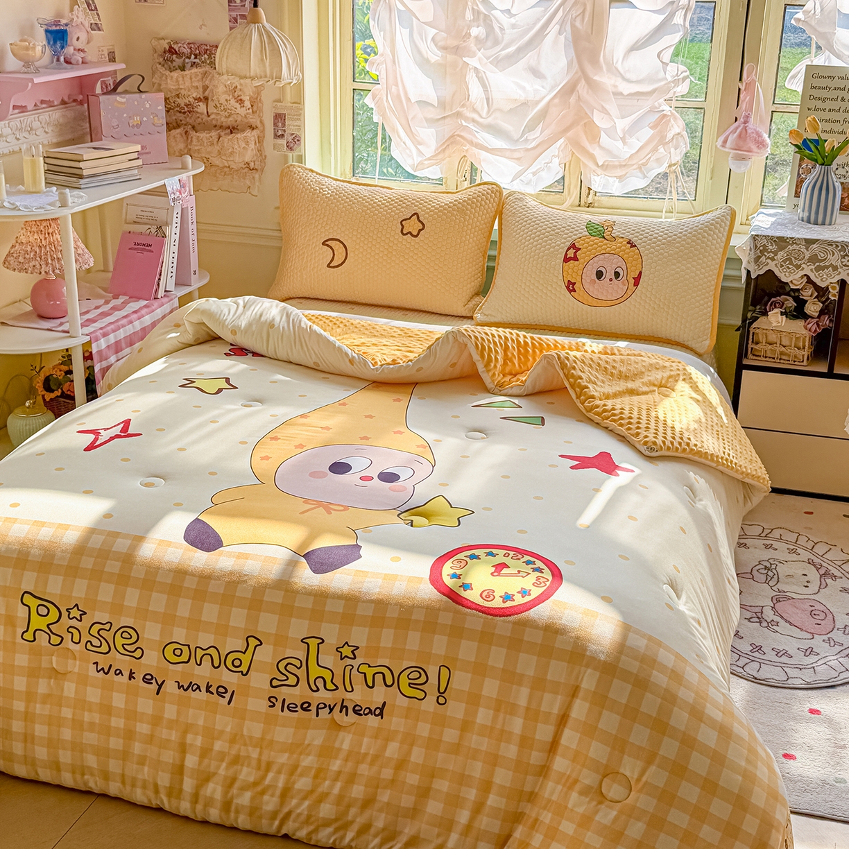 91家纺网 家纺一手货源 找家纺 （总）丫丫家纺 2026直播热款A类针织棉豆豆被夏被春秋被空调被儿童学生大版卡通被子被芯