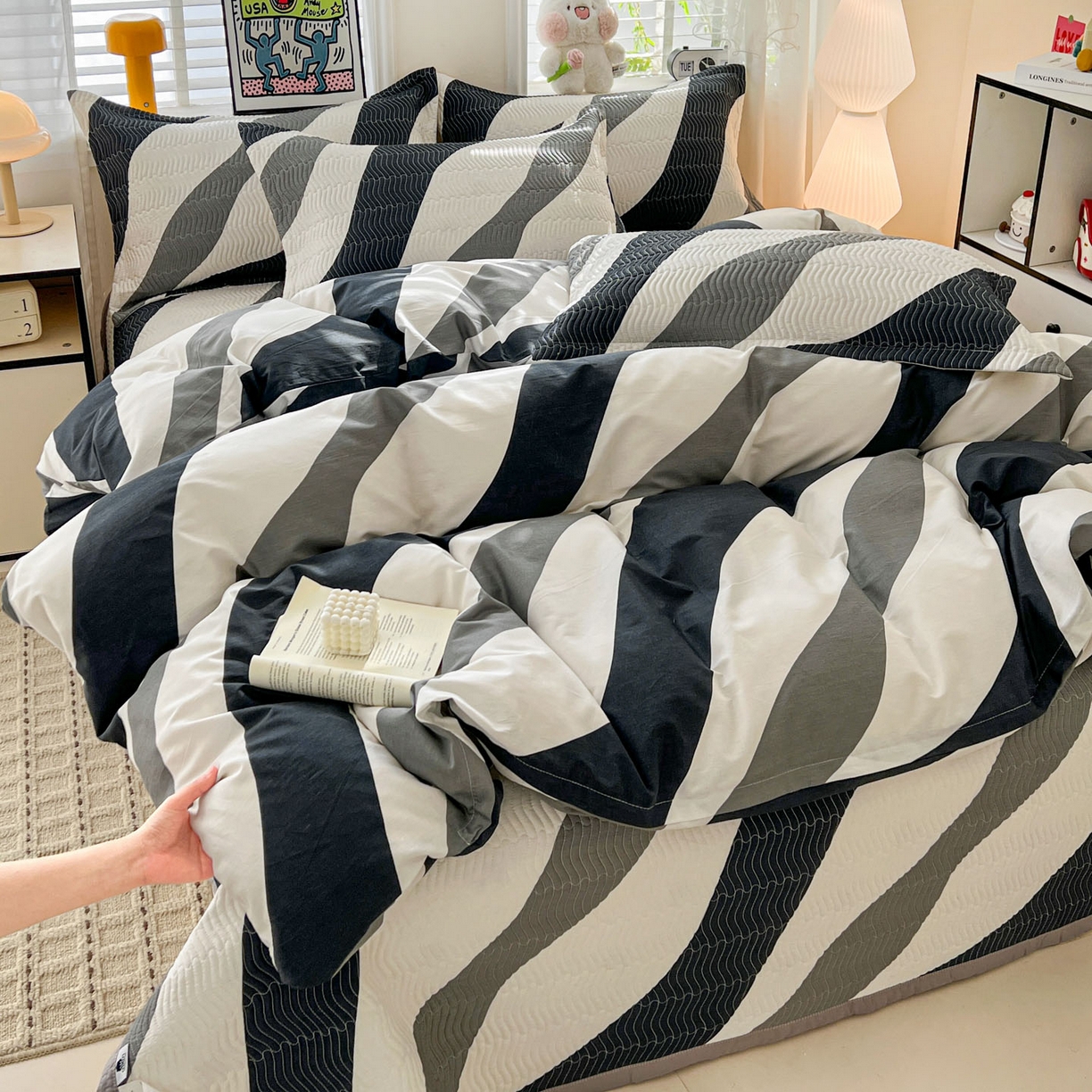 91家纺网 家纺一手货源 找家纺 梦精灵家纺 2026新款纯棉床盖单件全棉绗缝夹棉床单 四季通用榻榻米防滑学生宿舍单人被套枕套 极简主义