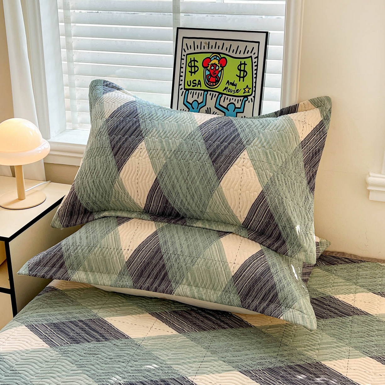 91家纺网 家纺一手货源 找家纺 梦精灵家纺 2026新款纯棉床盖单件全棉绗缝夹棉床单 四季通用榻榻米防滑学生宿舍单人被套枕套 加州阳光