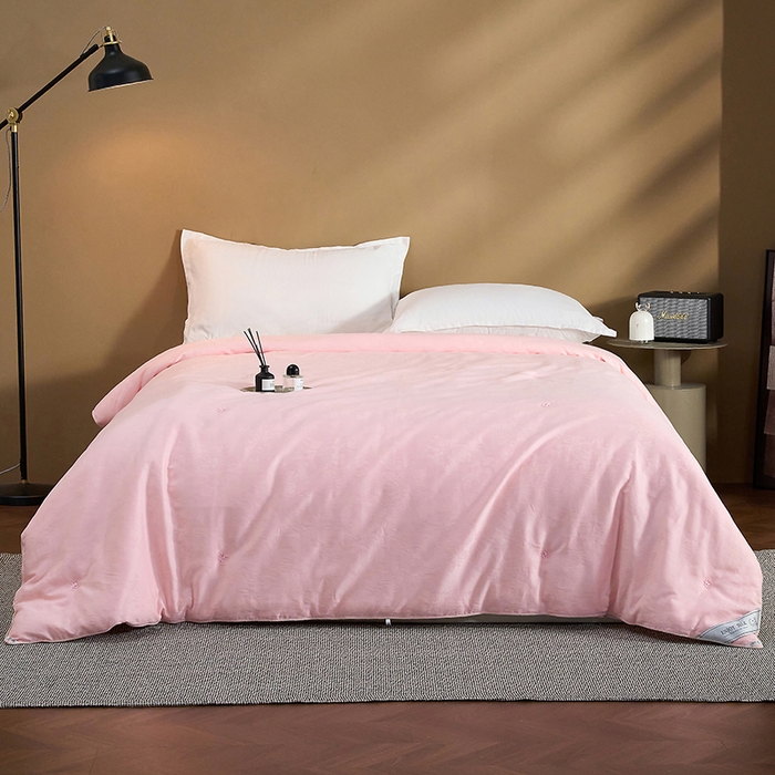 91家纺网 家纺一手货源 找家纺 茧月家纺 2026新款全棉纯棉提花蚕丝被被子被芯100%蚕丝填充 国标合格品 支持检测 粉玉