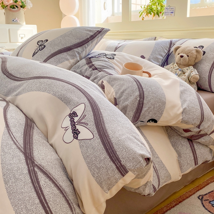 91家纺网 家纺一手货源 找家纺 （总）朵朵家纺 2026新款水洗印花床单床笠款三四件套学生三四件套