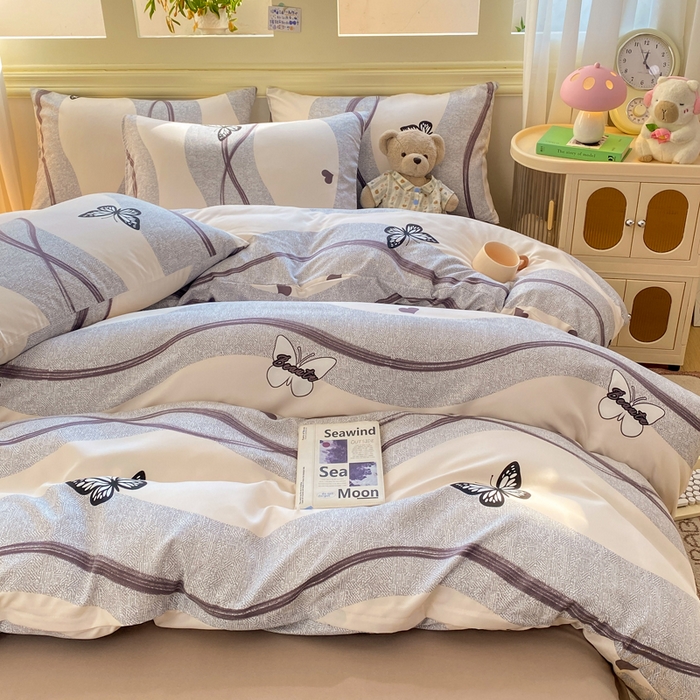 91家纺网 家纺一手货源 找家纺 （总）朵朵家纺 2026新款水洗印花床单床笠款三四件套学生三四件套