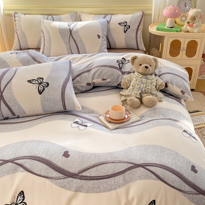 91家纺网 家纺一手货源 找家纺 （总）朵朵家纺 2026新款水洗印花床单床笠款三四件套学生三四件套