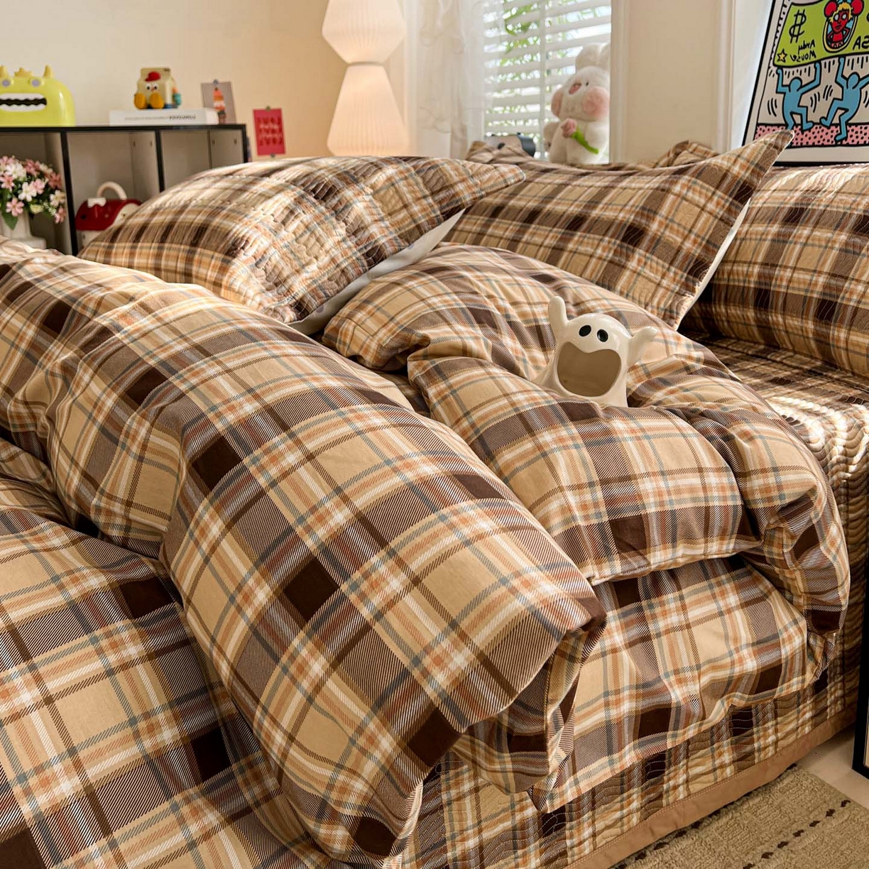 91家纺网 家纺一手货源 找家纺 梦精灵家纺 2026新款纯棉床盖单件全棉绗缝夹棉床单 四季通用榻榻米防滑学生宿舍单人被套枕套 托马