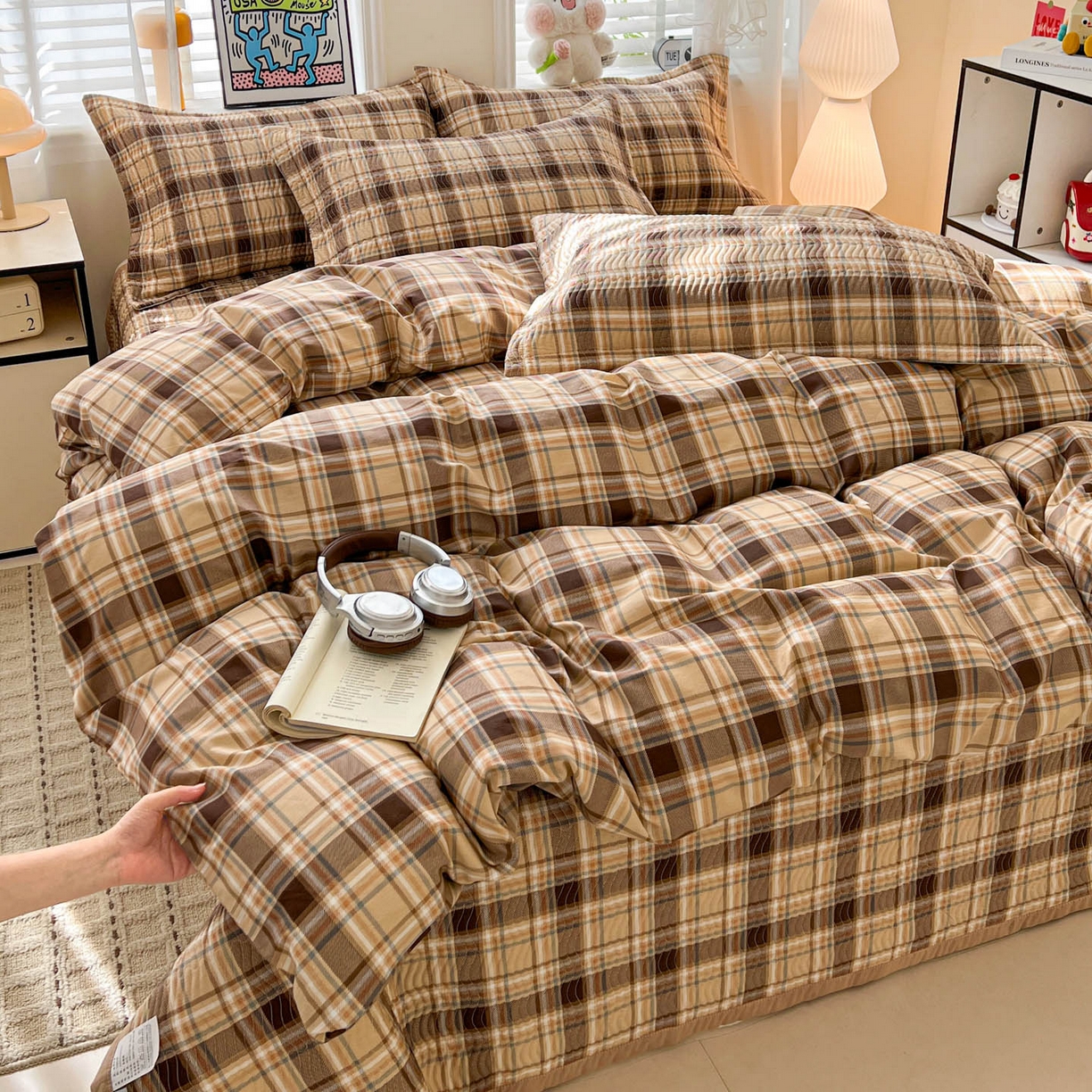 91家纺网 家纺一手货源 找家纺 梦精灵家纺 2026新款纯棉床盖单件全棉绗缝夹棉床单 四季通用榻榻米防滑学生宿舍单人被套枕套 托马