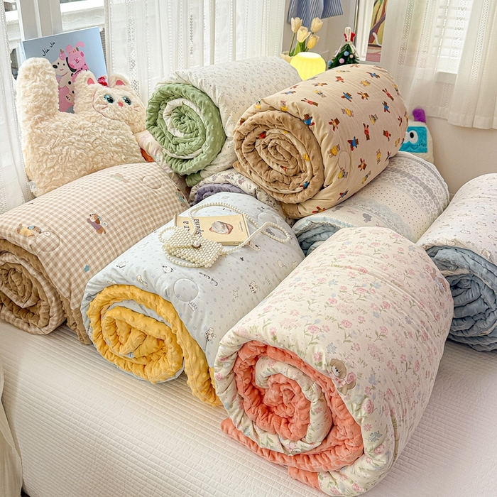 小桃姐家纺 2025新款全棉豆豆绒儿童被 被子被芯 组合图仅供展示不可下单