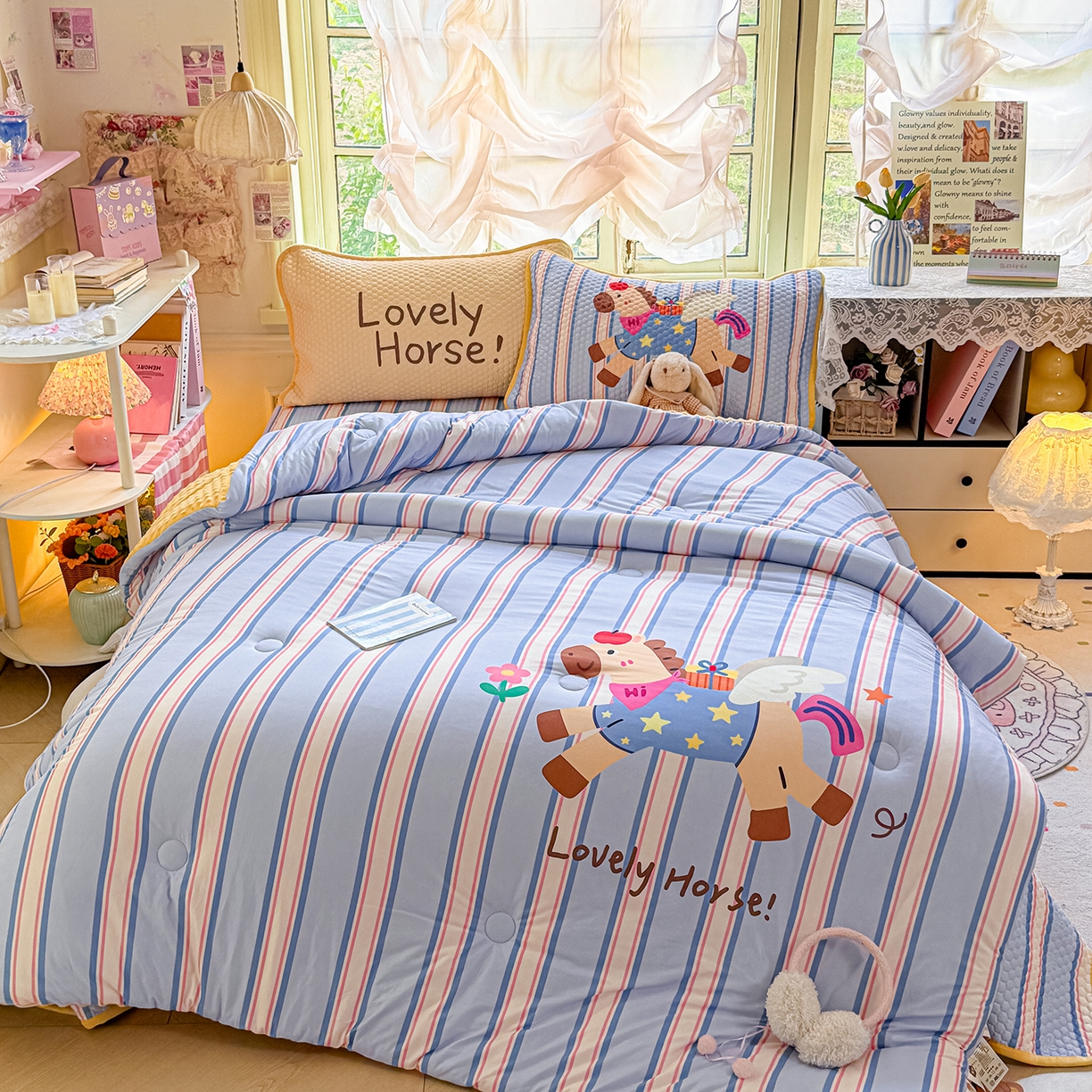 91家纺网 家纺一手货源 找家纺 丫丫家纺 2026直播热款A类针织棉豆豆被夏被春秋被空调被儿童学生大版卡通被子被芯 要嘛有马