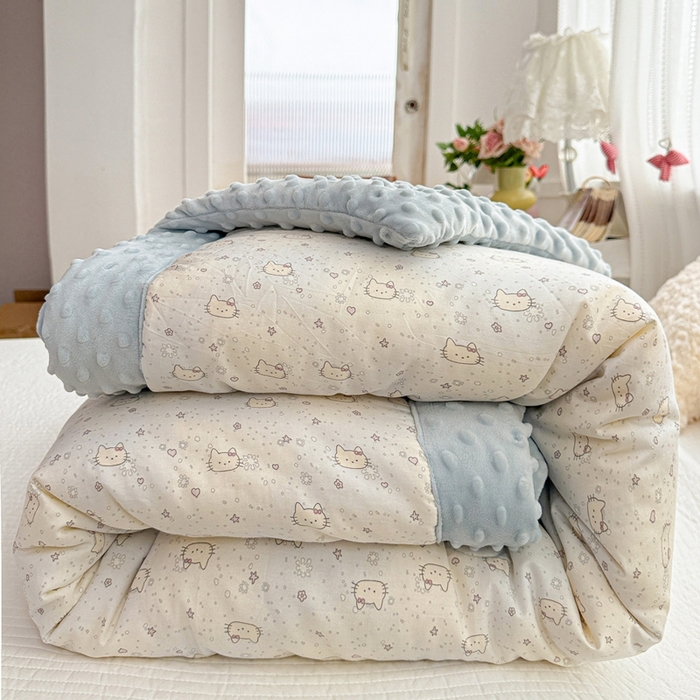 小桃姐家纺 2025新款全棉豆豆绒儿童被 被子被芯 凯蒂猫