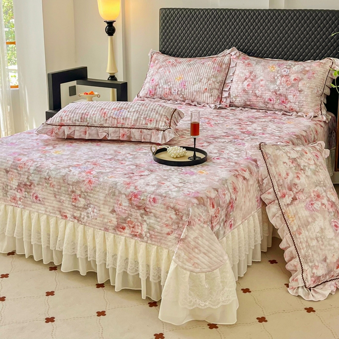 91家纺网 家纺一手货源 找家纺 （总）胜权家纺 2026新款A类全棉法式13372数码印花夹棉床盖单品系列