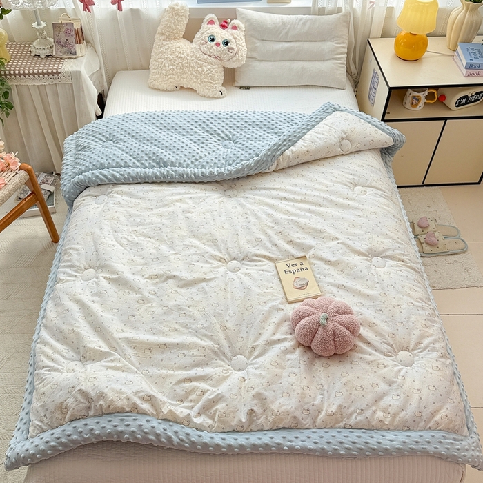 91家纺网 家纺一手货源 找家纺 小桃姐家纺 2025新款全棉豆豆绒儿童被 被子被芯 凯蒂猫