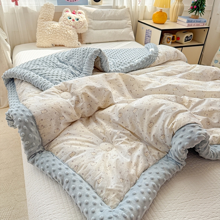 91家纺网 家纺一手货源 找家纺 小桃姐家纺 2025新款全棉豆豆绒儿童被 被子被芯 凯蒂猫