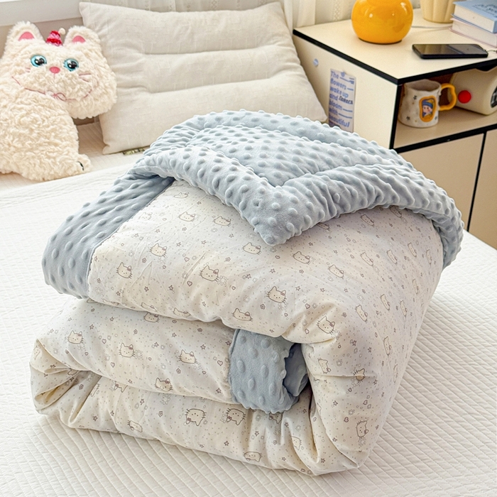 91家纺网 家纺一手货源 找家纺 小桃姐家纺 2025新款全棉豆豆绒儿童被 被子被芯 凯蒂猫