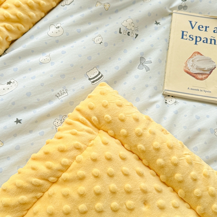 91家纺网 家纺一手货源 找家纺 小桃姐家纺 2025新款全棉豆豆绒儿童被 被子被芯 萌宠派对