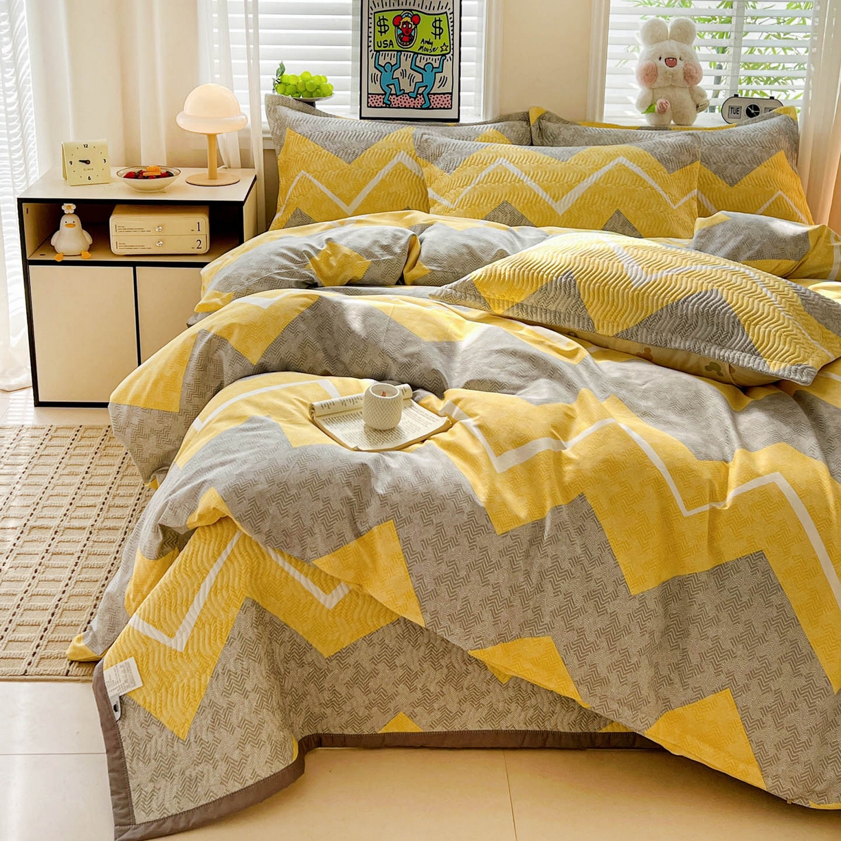 91家纺网 家纺一手货源 找家纺 梦精灵家纺 2026新款纯棉床盖单件全棉绗缝夹棉床单 四季通用榻榻米防滑学生宿舍单人被套枕套 印象派