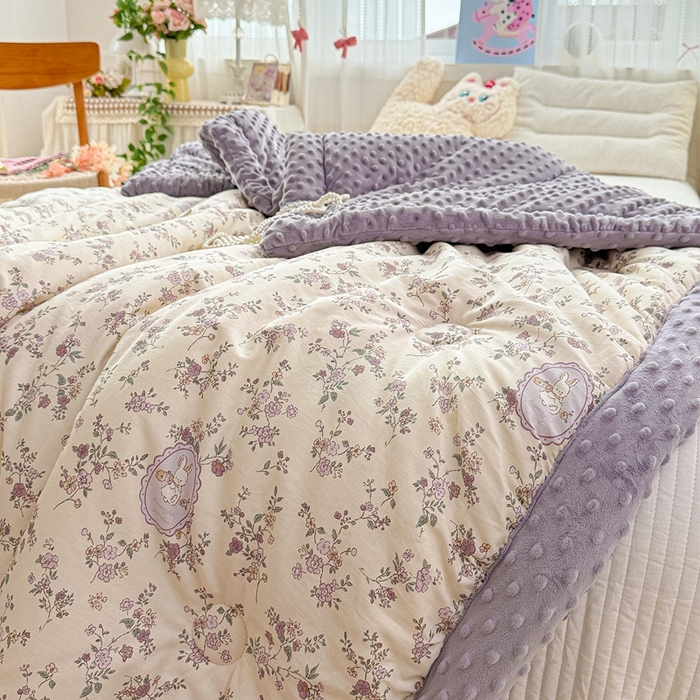 91家纺网 家纺一手货源 找家纺 小桃姐家纺 2025新款全棉豆豆绒儿童被 被子被芯 莫奈花园