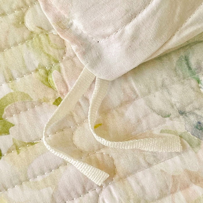 91家纺网 家纺一手货源 找家纺 胜权家纺 2026新款A类全棉法式13372数码印花夹棉床盖单品系列 锦绣繁华绿