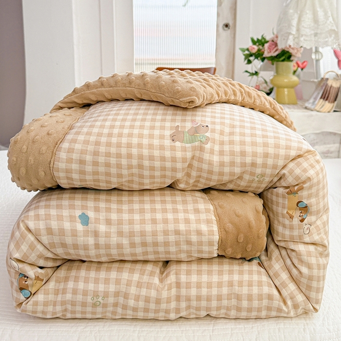 小桃姐家纺 2025新款全棉豆豆绒儿童被 被子被芯 俏皮狗