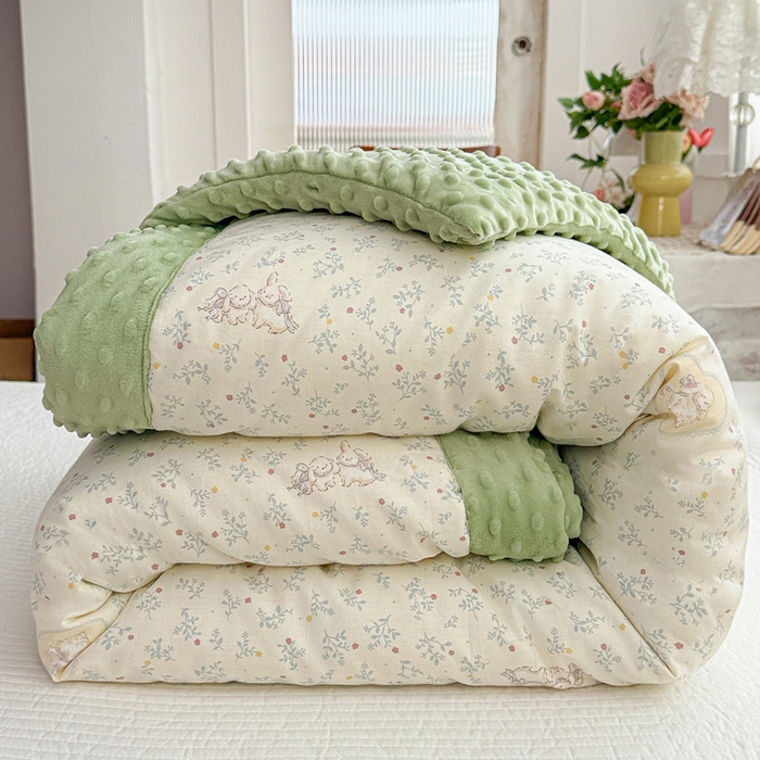 小桃姐家纺 2025新款全棉豆豆绒儿童被 被子被芯 小兔乖乖