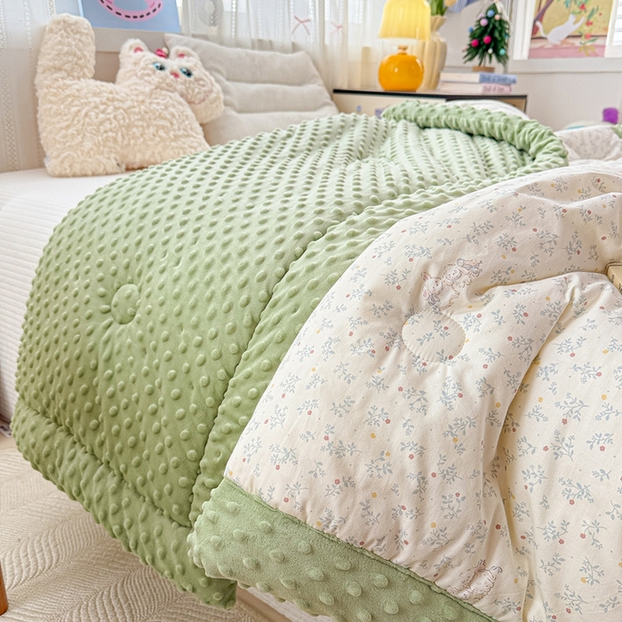 91家纺网 家纺一手货源 找家纺 小桃姐家纺 2025新款全棉豆豆绒儿童被 被子被芯 小兔乖乖