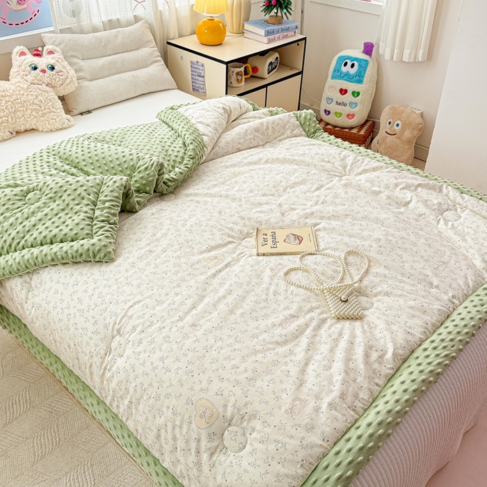 91家纺网 家纺一手货源 找家纺 小桃姐家纺 2025新款全棉豆豆绒儿童被 被子被芯 小兔乖乖